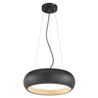 Černé LED stmívatelné závěsné svítidlo s kovovým stínidlem ø 40 cm Wood – Fischer & Honsel