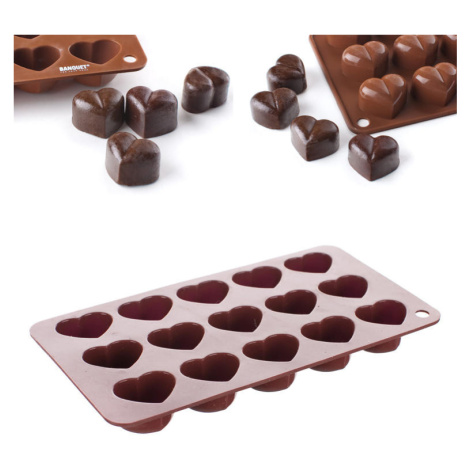 Silikonová forma na čokoládu Srdíčka, BANQUET