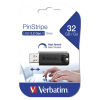 VERBATIM Flash Disk PinStripe USB 3.0, 32GB - černý Černá