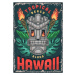 Ilustrace Aloha Hawaii beach colorful sticker, IMOGI, 30 × 40 cm