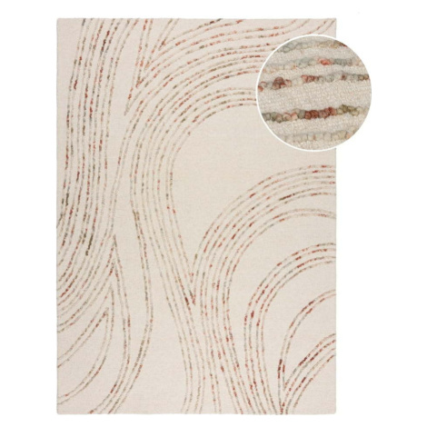 Oranžovo-krémový vlněný koberec 80x150 cm Abstract Swirl – Flair Rugs