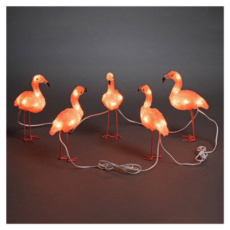 Konstsmide Season Dekorativní světlo LED Flamingo v sadě 5 kusů