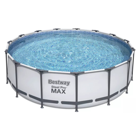 Nadzemní bazén kulatý Steel Pro MAX, kartušová filtrace, schůdky, plachta, průměr 4,57m, výška 1 Bestway