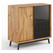 Komoda s barem (vinotékou) Modern Loft 1d/1s, dub, masiv