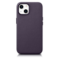 iCarer Case Kožené pouzdro pro iPhone 14 dark purple (WMI14220705-DP) (kompatibilní s MagSafe)