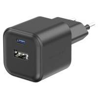 Swissten síťový adaptér GaN 1x USB-C 35W PD + 1x USB-A 27W QC černý