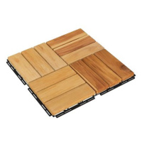 SHUMEE Terasové dlaždice 30 × 30 cm, 30 ks, masivní teakové dřevo