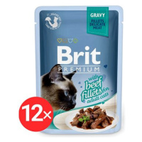 Brit Premium Cat Delicate Fillets in Gravy with Beef 12 × 85 g