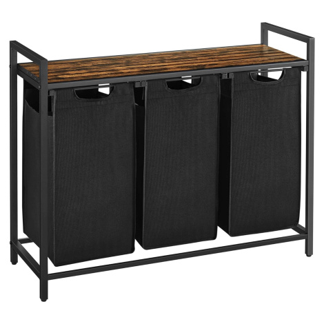 SONGMICS Koš na prádlo Vasagle Ovules 114 l černý/hnědý