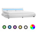 Rám postele s LED světlem bílý umělá kůže 180x200 cm