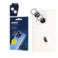 3mk Hardy Lens Protection skla na fotoaparát Pro Apple iPhone 15/15 Plus stříbrná