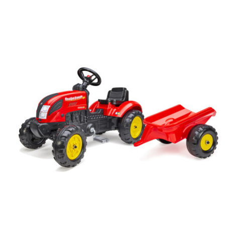 FALK Šlapací traktor 2058L Country Farmer s přívěsem - červený