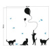 Yokodesign Nástěnná samolepka - stínové obrázky - kočky s balónky barva kočky: sv. modrá, barva 