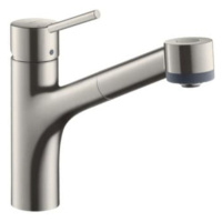 Dřezová baterie Hansgrohe Talis s vytahovací sprškou, 2 proudy vzhled nerezu 73860800