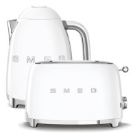 SMEG 50's Retro Style Konvice 1,7l bílá + topinkovač 2x2 bílý 950W