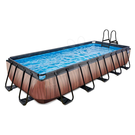 Bazén s filtrací Wood pool Exit Toys ocelová konstrukce 540*250*100 cm hnědý od 6 let