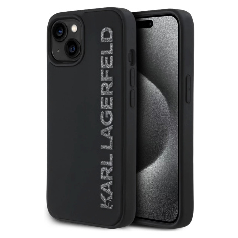 Kryt Karl Lagerfeld 3D Rubber Glitter Logo Case for iPhone 15 Black (KLHCP15SRBKGVCK)