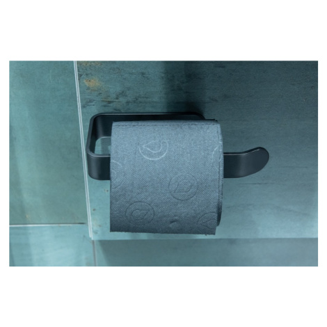 Olsen Spa  KD02091799 - Držák toaletního papíru na nalepení 3M, 16x8x3 cm , černá barva Olsen-Spa