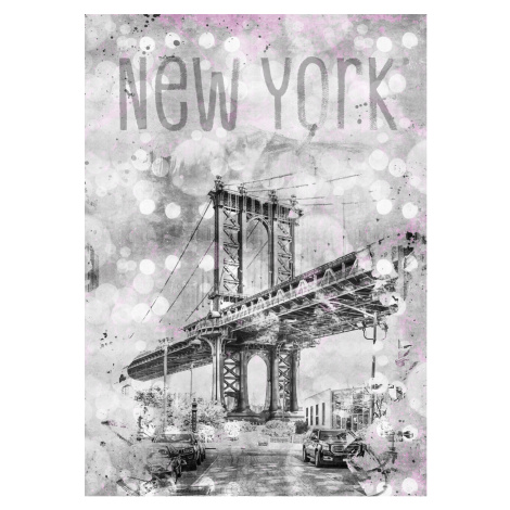 Umělecká fotografie Graphic Art NEW YORK CITY Manhattan Bridge, Melanie Viola, (30 x 40 cm)