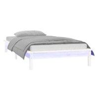 Rám postele s LED světlem bílý 100 × 200 cm masivní dřevo, 820597