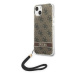 Guess GUOHCP14SH4STW hard silikonové pouzdro iPhone 14 6.1" brown 4G Print Strap