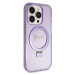 Guess hard silikonové pouzdro iPhone 15 PRO 6.1" purple Ring Stand Script Glitter MagSafe