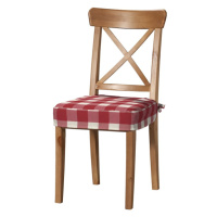 Dekoria Sedák na židli IKEA Ingolf, tmavě červená kostka velká, židle Inglof, Quadro, 136-18
