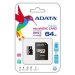 ADATA MicroSDXC karta 64GB Premier UHS-I Class 10 + SD adaptér