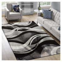 Originální koberec s abstraktním vzorem v šedé barvě