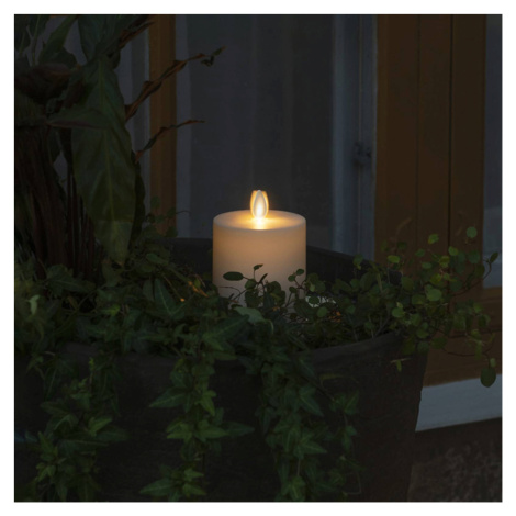 Konstsmide Christmas LED svíčka IP44 krémově bílá hladká Výška 13 cm Konstmide