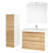 MEREO Opto, koupelnová skříňka s umyvadlem z litého mramoru 121cm, bílá/dub Riviera CN933M
