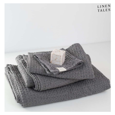 Tmavě šedý ručník 50x70 cm Honeycomb – Linen Tales