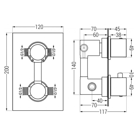 MEXEN/S Cube DR02 podomítkový sprchový SET + slim sprcha 30 cm, chrom 77502DR0230-00