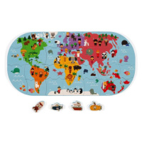 Janod Hračka do vody puzzle Mapa světa 28 ks