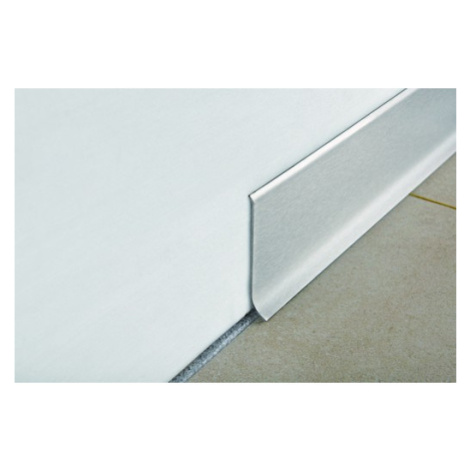 Lišta soklová Progress Profile silver mat, nerez, délka 200 cm, výška hrany 60 mm, BTACS60