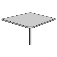 eurokraft pro STATUS - Propojovací stůl, 90°, včetně opěrné nohy, světle šedá