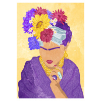 Ilustrace Frida and flowers, Raissa Oltmanns, (30 x 40 cm)