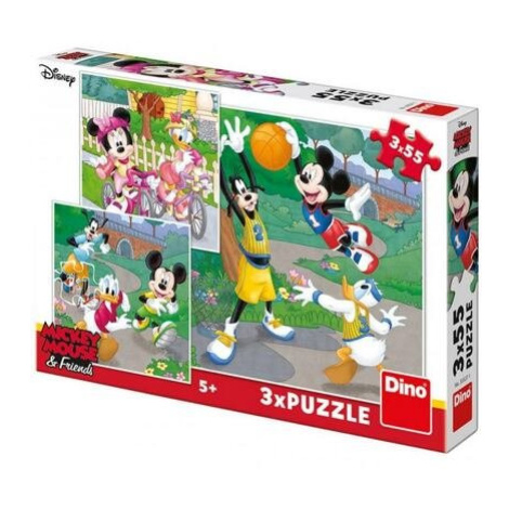 Puzzle Walt Disney Mickey a Minnie sportovci 3x55d