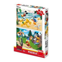 Puzzle 2x77 Mickey sportuje