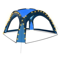 Party stan s LED světly 4 boční stěny 3,6 x 3,6 x 2,3 m modrý