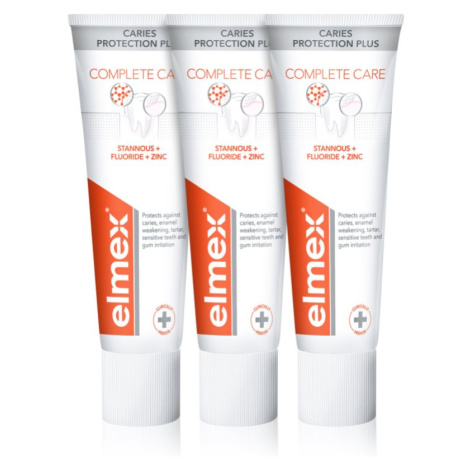 Elmex Caries Protection Complete Care osvěžující zubní pasta pro kompletní ochranu zubů 3x75 ml