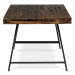 Jídelní stůl, 180x90x76 cm, MDF deska, dýha odstín borovice, kovové nohy, černý lak