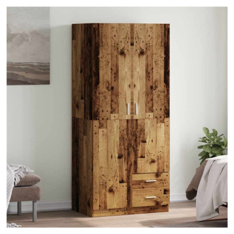 vidaXL Šatní skříň old wood 80 x 52 x 180 cm kompozitní dřevo