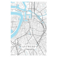 Mapa Antwerp white, 26.7 × 40 cm