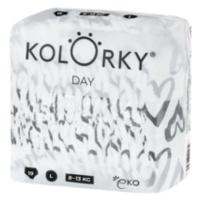 KOLORKA DAY - srdce - L (8-13 kg) - 19 ks - jednorázové eko plenky