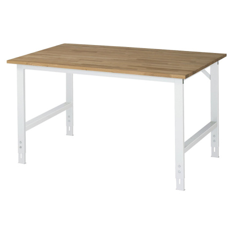 RAU Pracovní stůl, výškově přestavitelný, výška 760 - 1080 mm, masivní buková deska, š x h 1500 