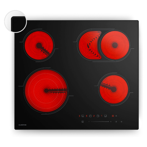 Klarstein Velaire sklokeramická varná deska, elegantní, minimalistická, výkonná, 4 varné zóny, 6