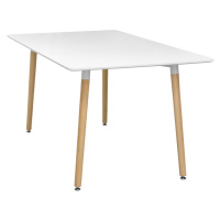 Jídelní stůl UNO — 140x90 cm, buk / kov, bílá