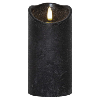 Černá vosková LED svíčka Star Trading Flamme Rustic, výška 15 cm