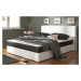 Manželská postel s matrací o rozměru 180x200 cm v kombinaci barev černé a bílé KN240
